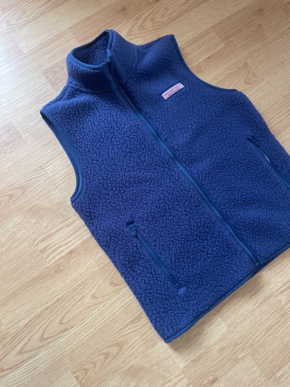 Vineyard Vines Women’s Navy Blue Sherpa Cozy Zip Up Vest Size Large - Picture 4 of 9